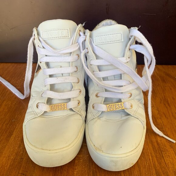 Guess - White Vegan Leather Wedge Runners - Picture 3 of 9